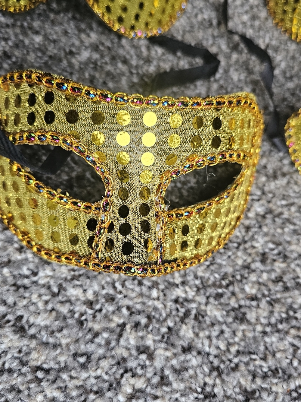 Gold Sequin Venetian Eye Mask